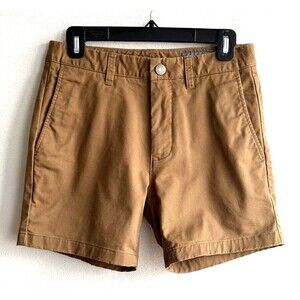 Bonobos Mens Dark Khaki Basic Flat Front Slim Chino Shorts 28